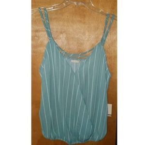 Sage Crisscross Strap Cami Top